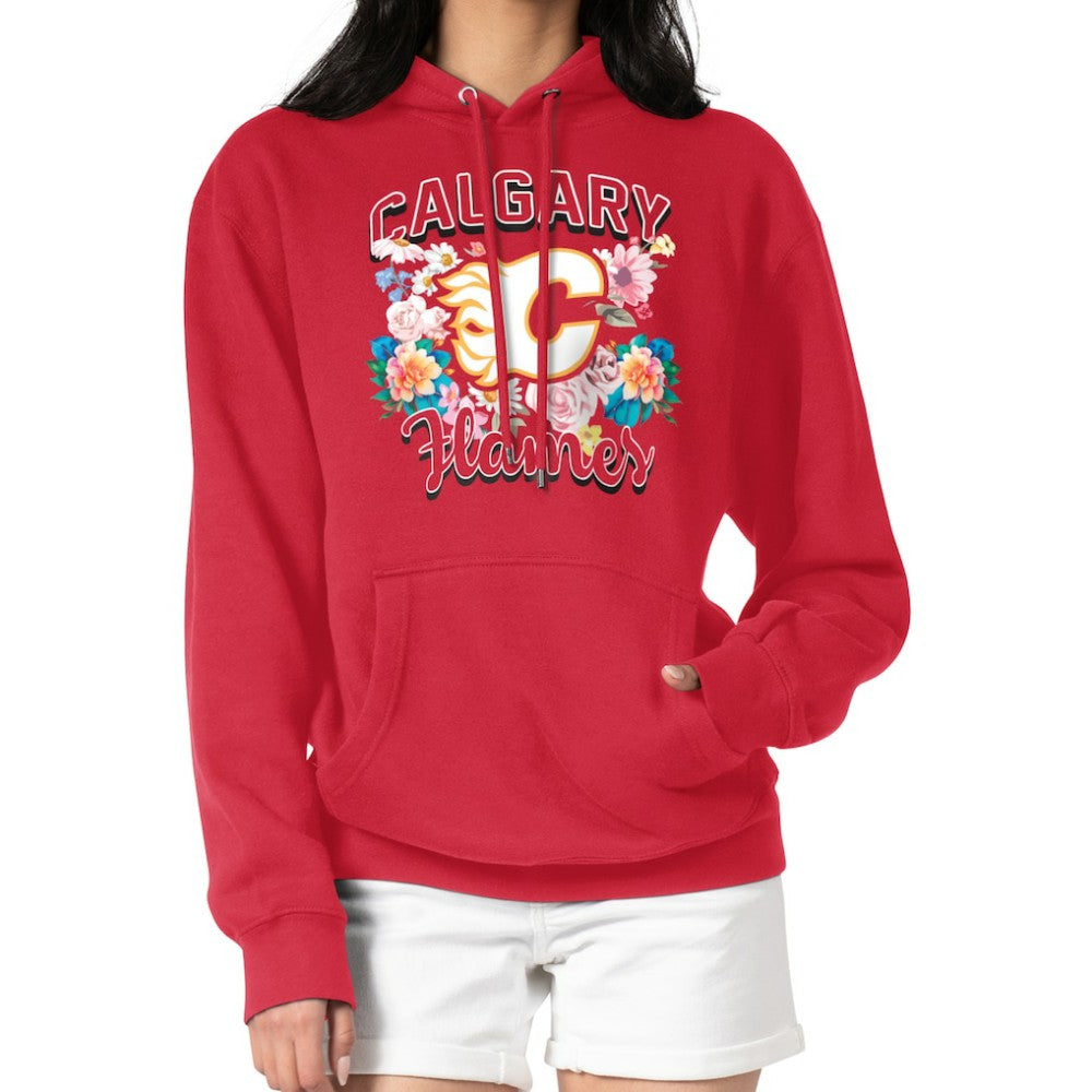 Calgary Flames G-III 4Her by Carl Banks Women's Flower Logo Pullover Hoodie