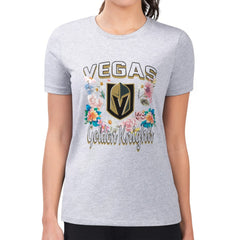 Vegas Golden Knights G-III 4Her by Carl Banks Women's Super-Slim Fit Lightweight Flower Logo T-Shirt
