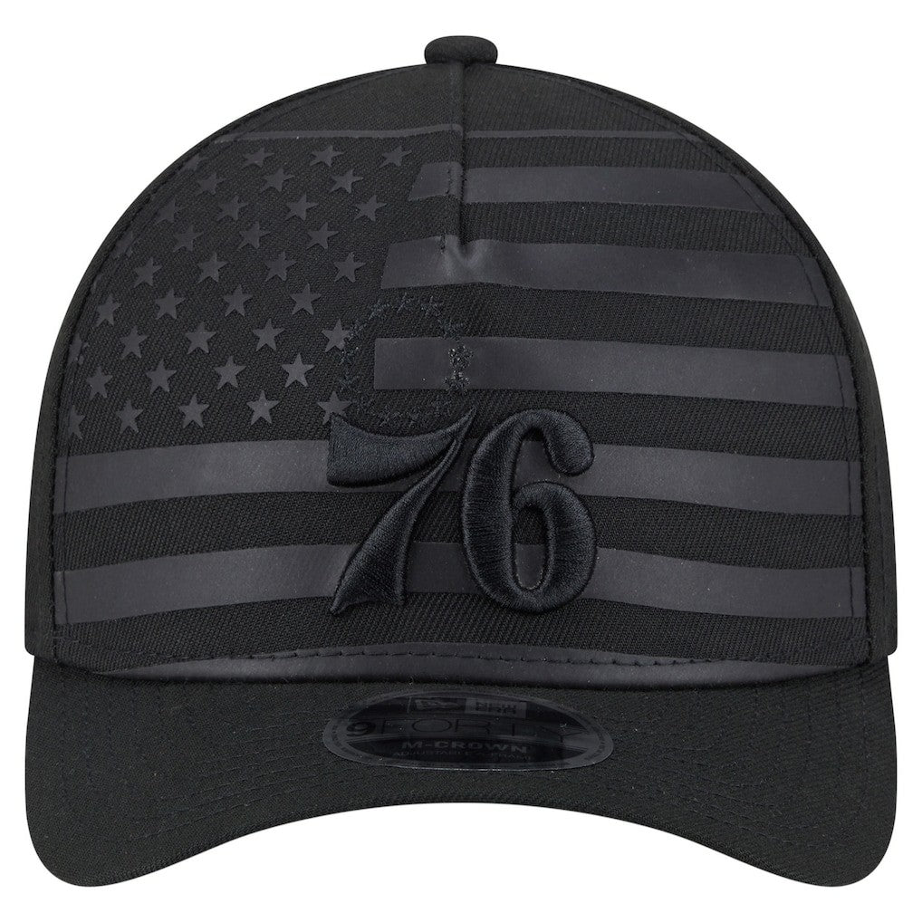 Philadelphia 76ers Game Day Flag A-Frame 9FORTY Adjustable Hat - Black | New Era sale