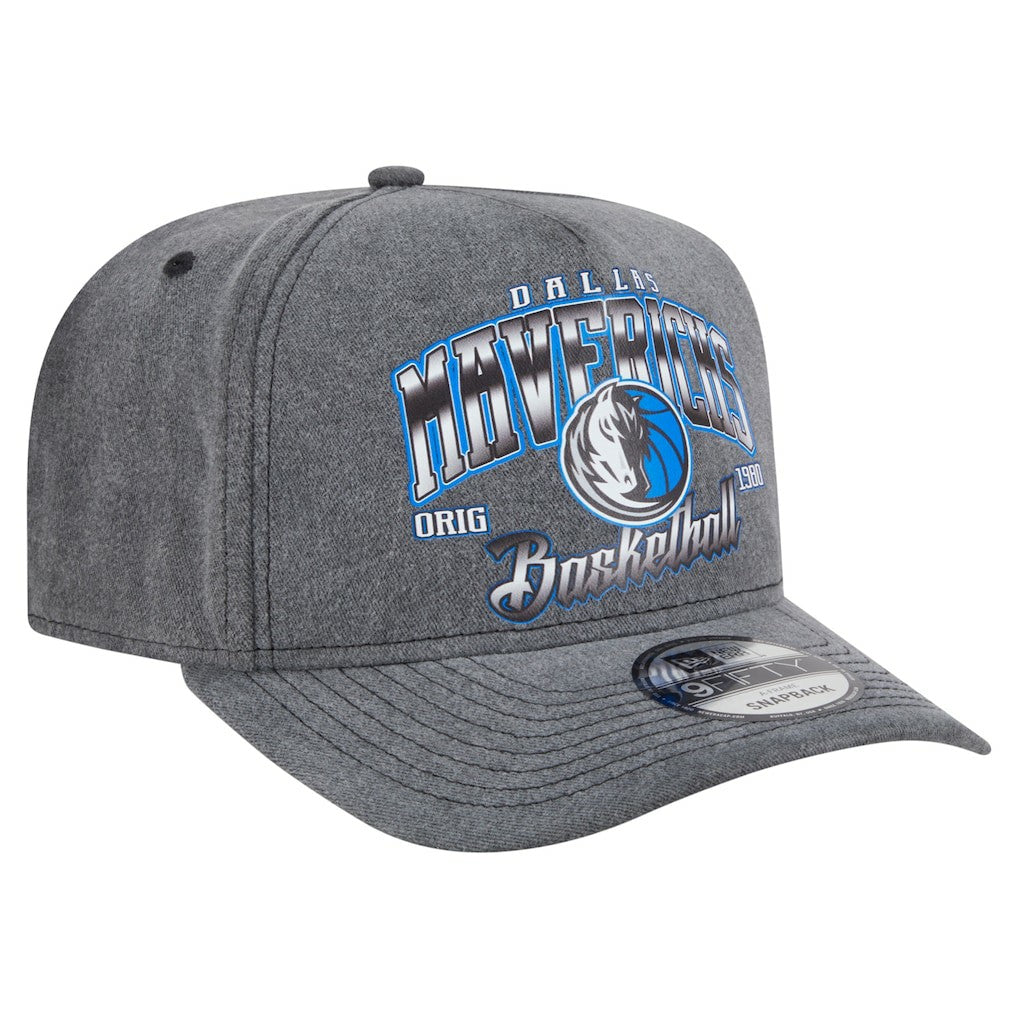 Dallas Mavericks Throwback Washed Pre-Curved 9FIFTY Snapback Hat sale - Charcoal | New Era cheap