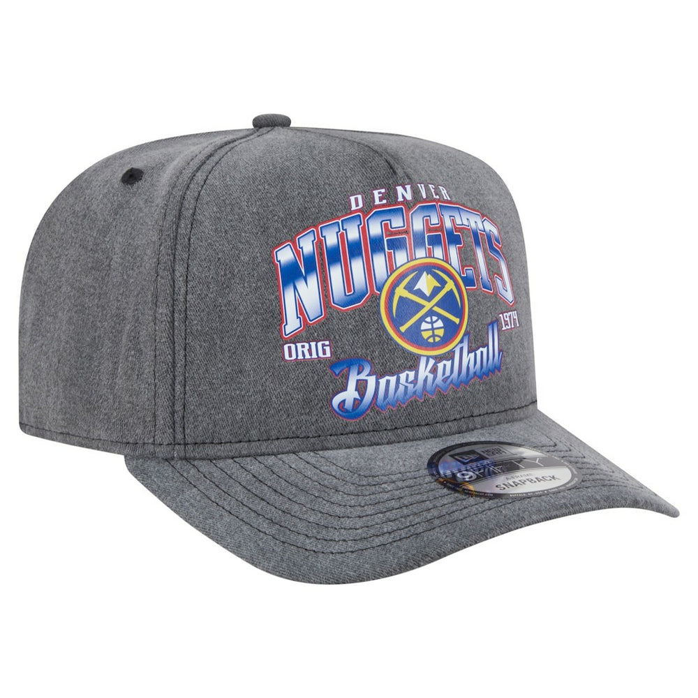 Denver Nuggets Throwback Washed Pre-Curved 9FIFTY Snapback Hat sale - Charcoal | New Era on sale