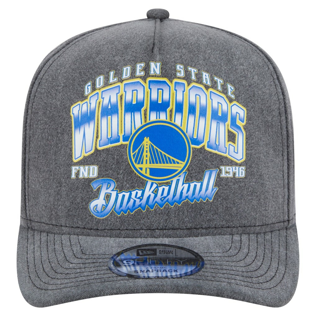 Golden State Warriors Throwback Washed Pre-Curved 9FIFTY Snapback Hat sale - Charcoal | New Era outlet