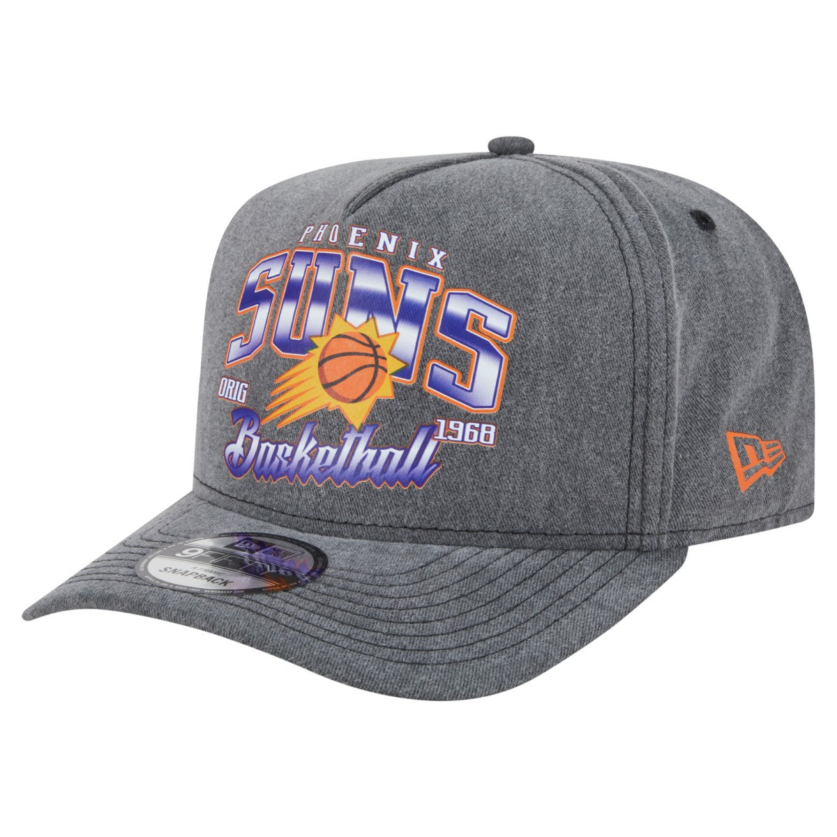 Phoenix Suns Throwback Washed Pre-Curved 9FIFTY Snapback Hat - Charcoal | New Era discount