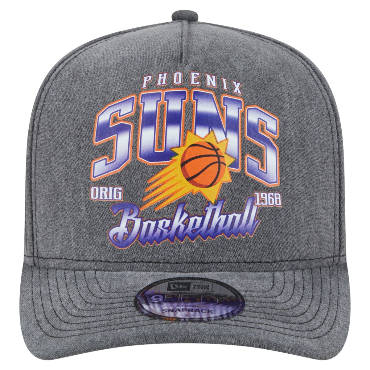 Phoenix Suns Throwback Washed Pre-Curved 9FIFTY Snapback Hat - Charcoal | New Era discount