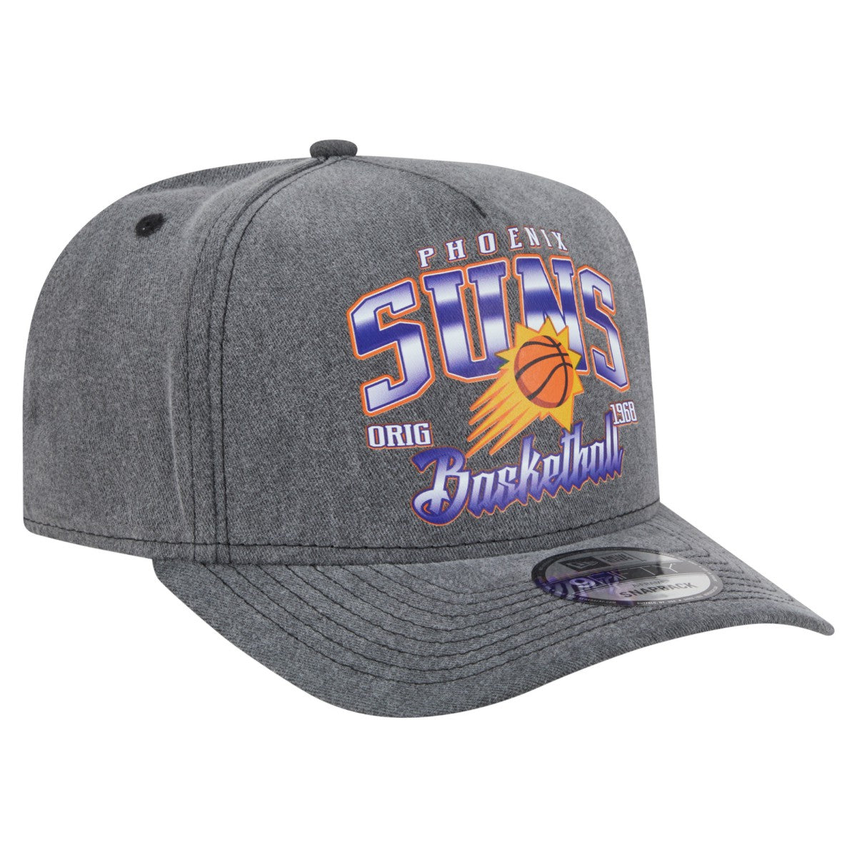 Phoenix Suns Throwback Washed Pre-Curved 9FIFTY Snapback Hat - Charcoal | New Era discount