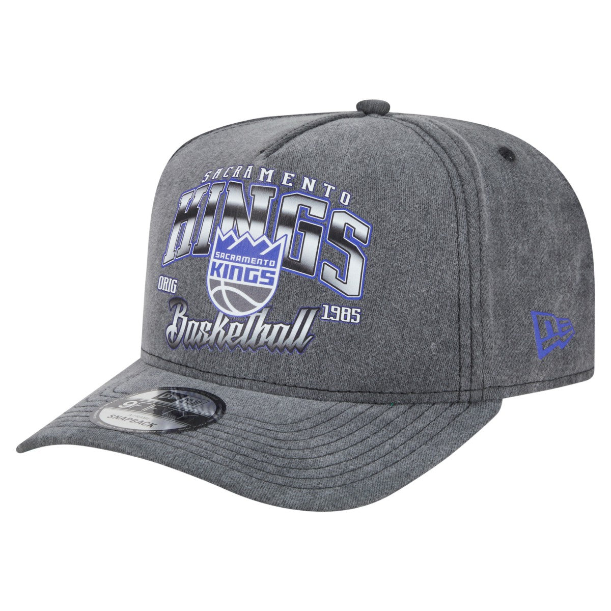 Sacramento Kings Throwback Washed Pre-Curved 9FIFTY Snapback Hat - Charcoal | New Era online
