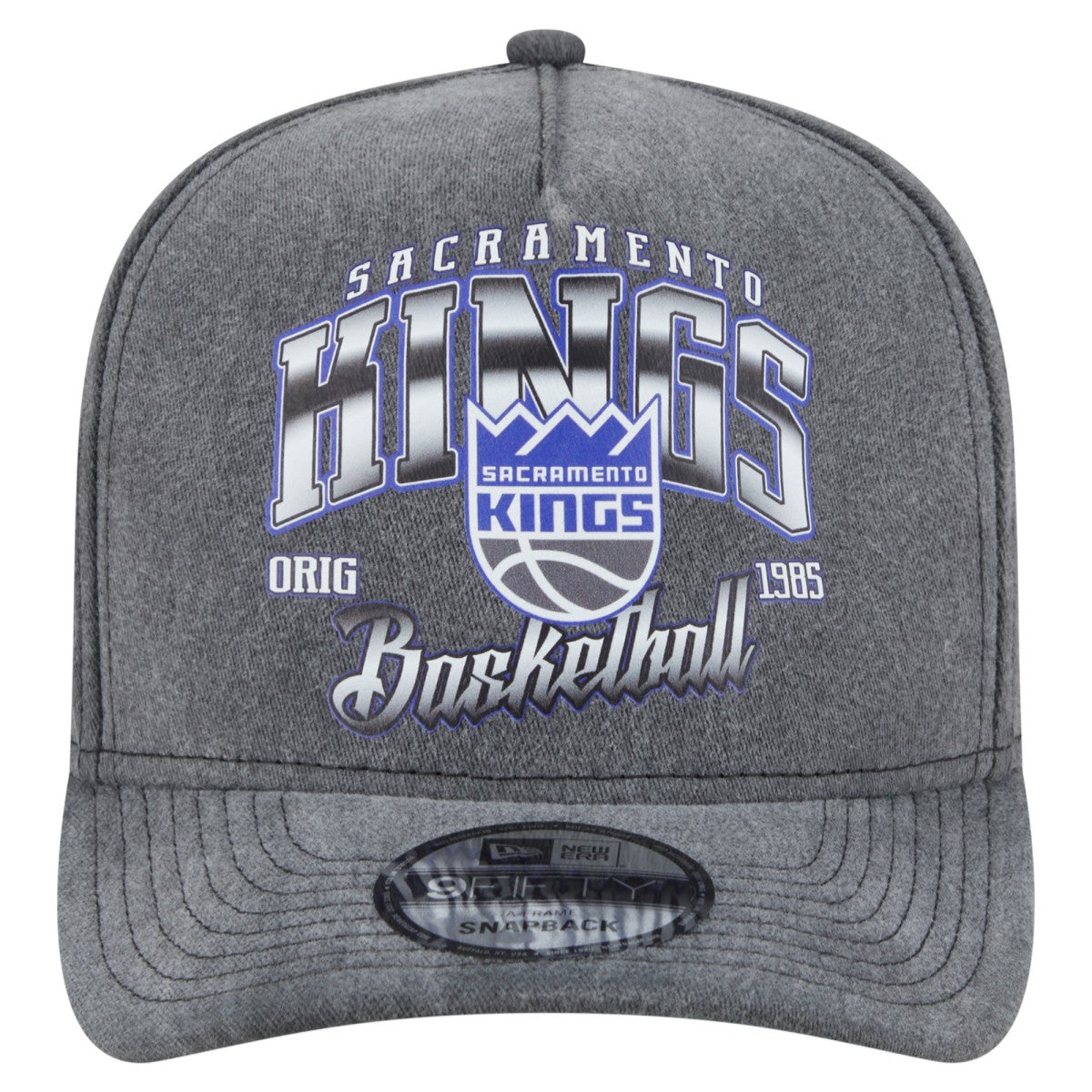 Sacramento Kings Throwback Washed Pre-Curved 9FIFTY Snapback Hat - Charcoal | New Era online