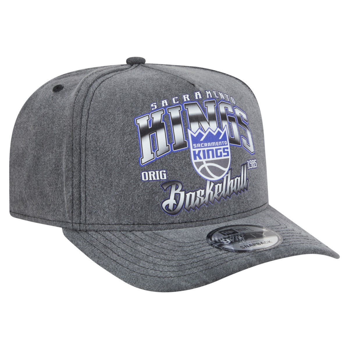 Sacramento Kings Throwback Washed Pre-Curved 9FIFTY Snapback Hat - Charcoal | New Era online
