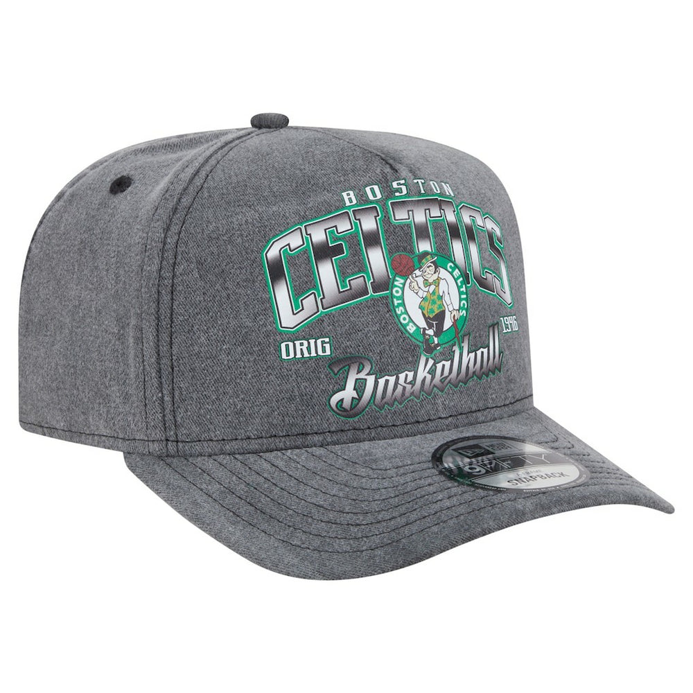 Boston Celtics Throwback Washed Pre-Curved 9FIFTY Snapback Hat - Charcoal | New Era shop