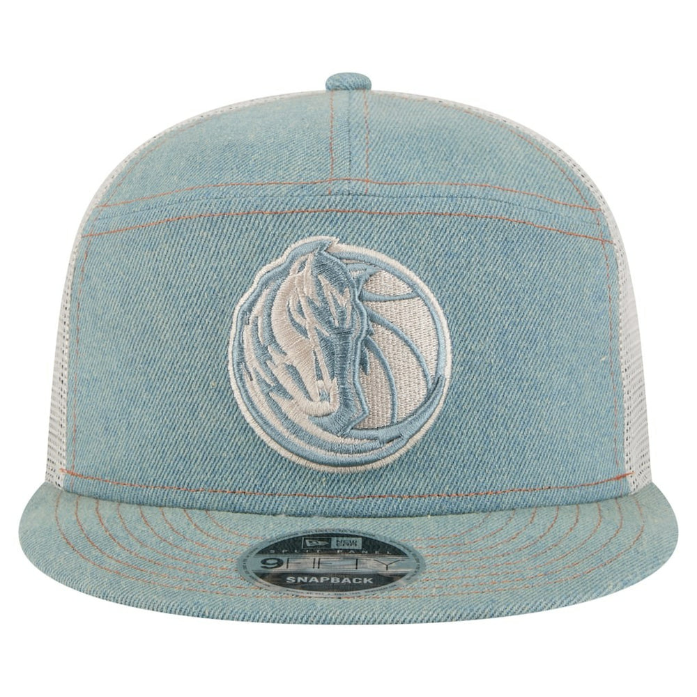 Dallas Mavericks Adventure Denim Split Panel 9FIFTY Snapback Trucker Hat | New Era sale