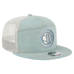 Brooklyn Nets Adventure Denim Split Panel 9FIFTY Snapback Trucker Hat | New Era online