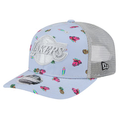 Los Angeles Lakers Adventure Aloha Pattern 9SEVENTY Stretch-Snap Hat - Light Blue/Gray | New Era online