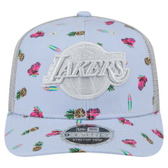 Los Angeles Lakers Adventure Aloha Pattern 9SEVENTY Stretch-Snap Hat - Light Blue/Gray | New Era online