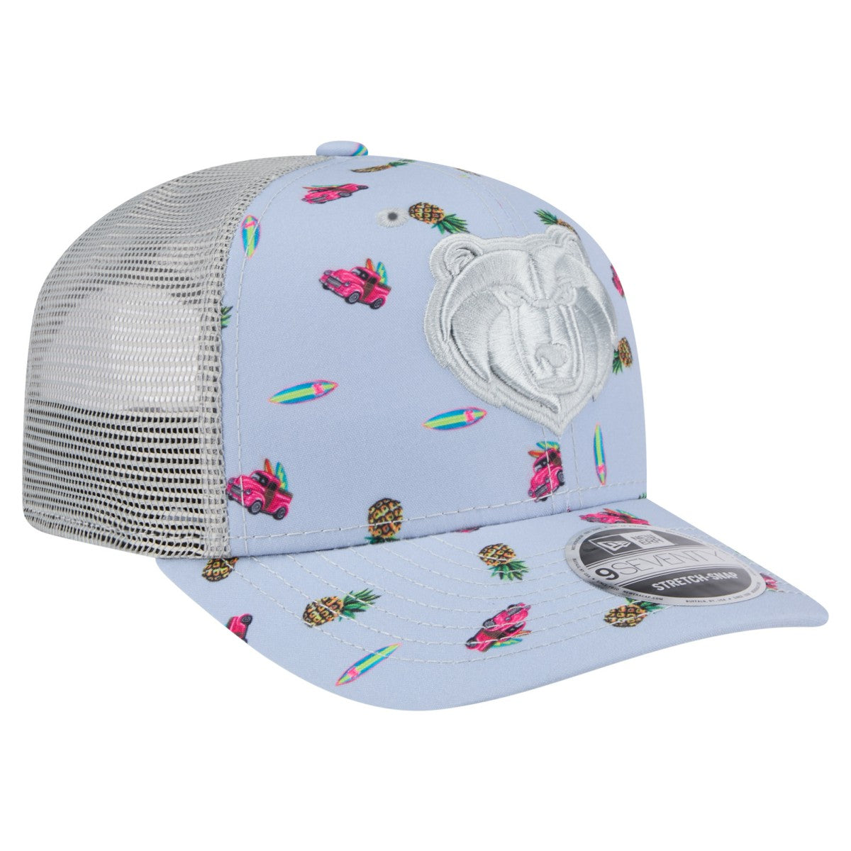 Memphis Grizzlies Adventure Aloha Pattern 9SEVENTY Stretch-Snap Hat - Light Blue/Gray | New Era online