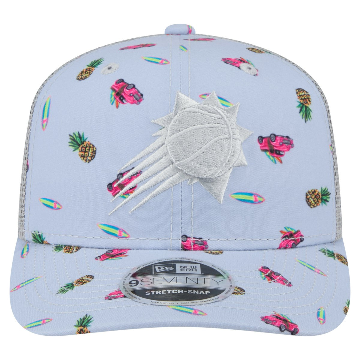 Phoenix Suns Adventure Aloha Pattern 9SEVENTY Stretch-Snap Hat - Light Blue/Gray | New Era shop