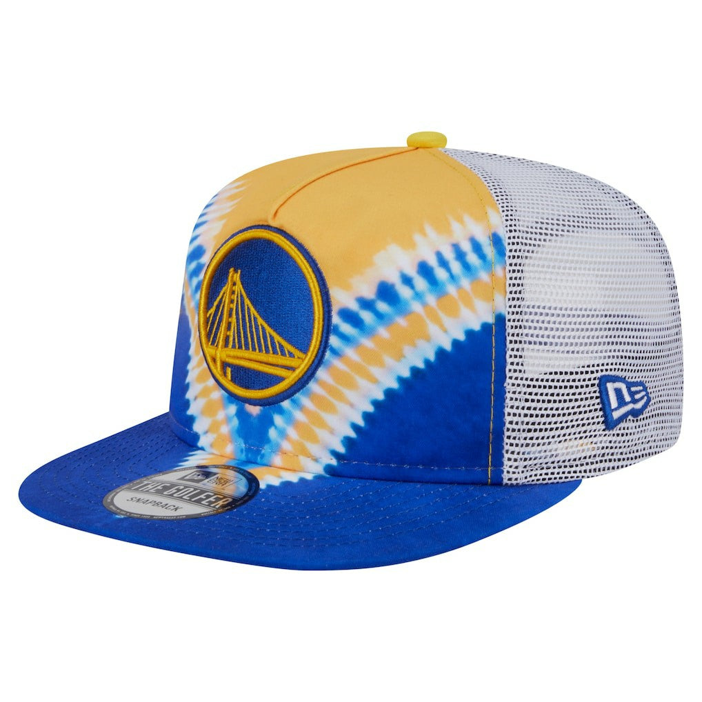 Golden State Warriors Throwback Dye Golfer Snapback Hat sale - Royal/Gold | New Era for sale
