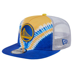 Golden State Warriors Throwback Dye Golfer Snapback Hat sale - Royal/Gold | New Era for sale