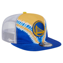 Golden State Warriors Throwback Dye Golfer Snapback Hat sale - Royal/Gold | New Era for sale