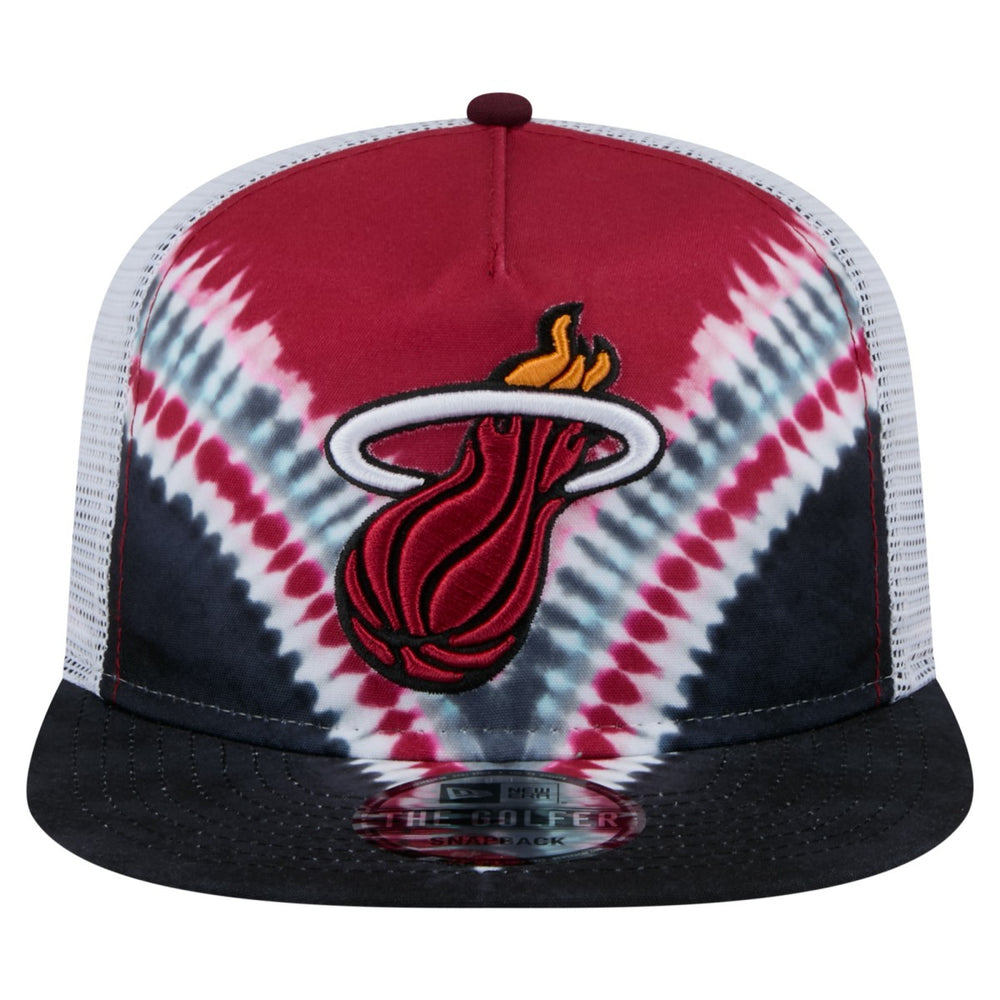 Miami Heat Throwback Dye Golfer Snapback Hat - Black/Red | New Era online