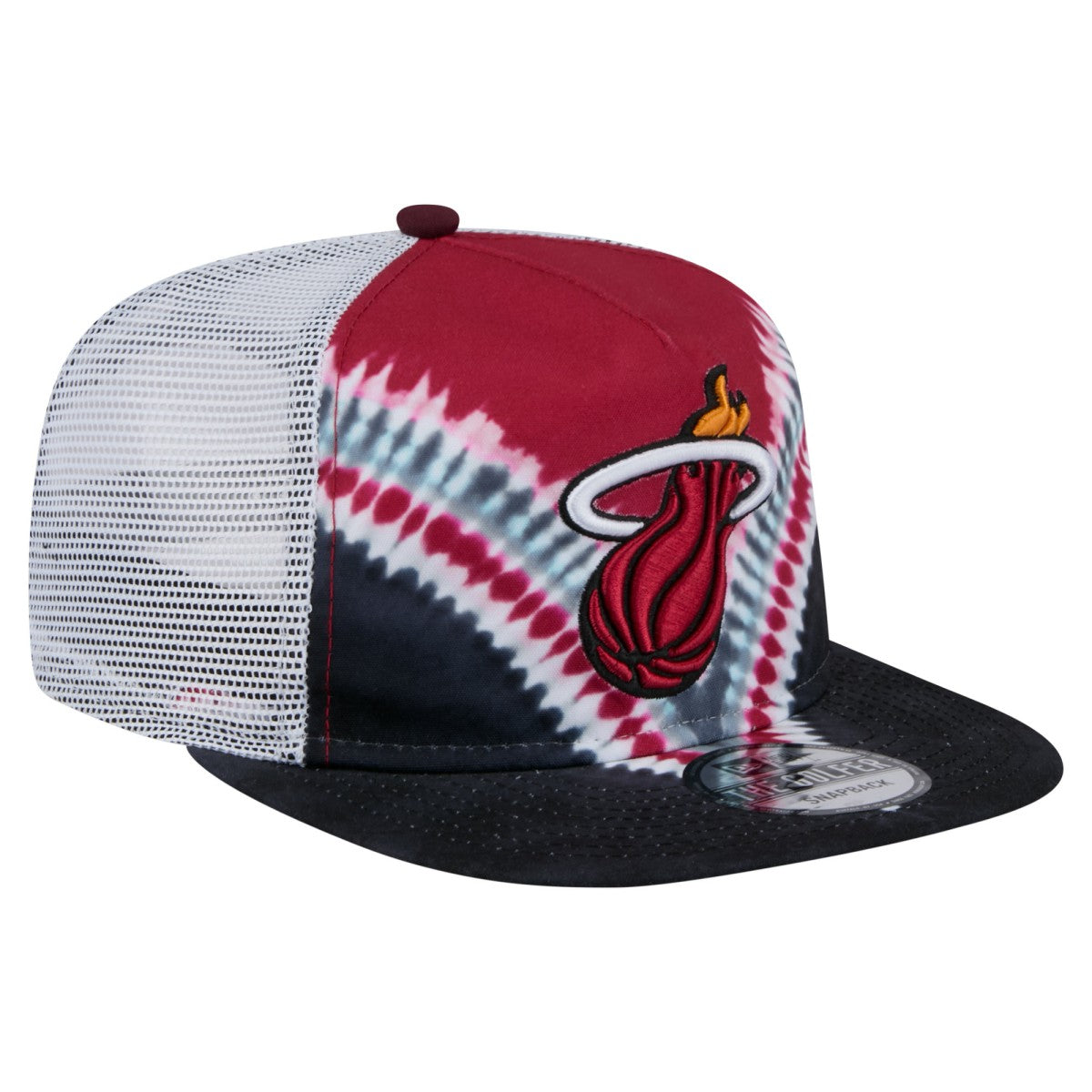Miami Heat Throwback Dye Golfer Snapback Hat - Black/Red | New Era online
