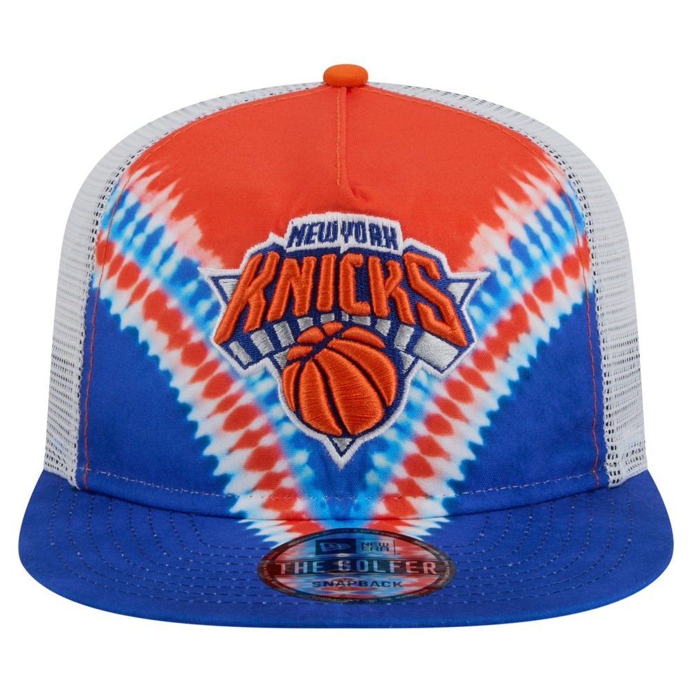 New York Knicks Throwback Dye Golfer Snapback Hat - Blue/Orange | New Era shop