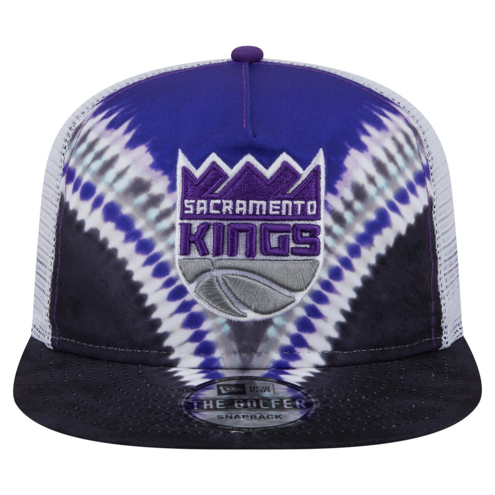 Sacramento Kings Throwback Dye Golfer Snapback Hat - Black/Purple | New Era on sale