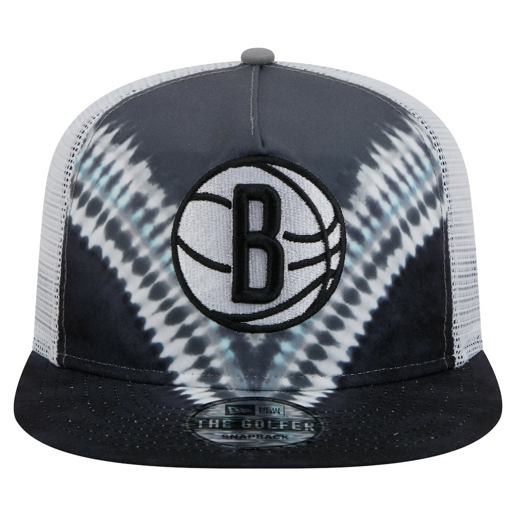 Brooklyn Nets Throwback Dye Golfer Snapback Hat - Black/Gray | New Era shop