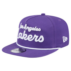 Los Angeles Lakers Team Text Golfer Snapback Hat - Purple | New Era sale