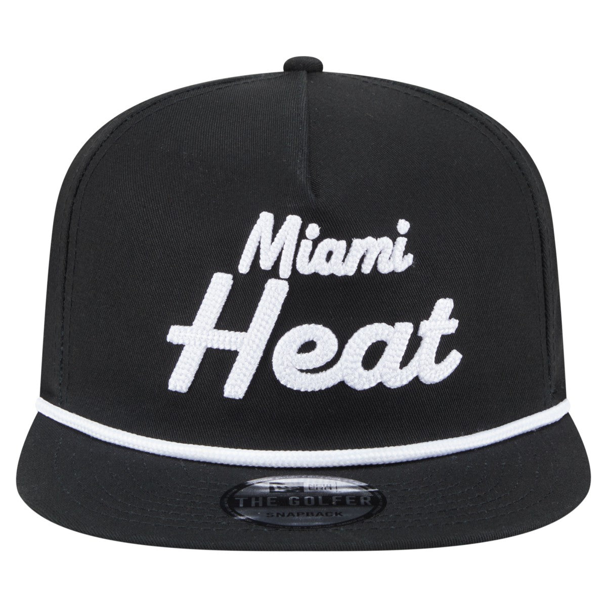 Miami Heat Team Text Golfer Snapback Hat - Black | New Era discount
