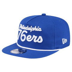 Philadelphia 76ers Team Text Golfer Snapback Hat - Royal | New Era online