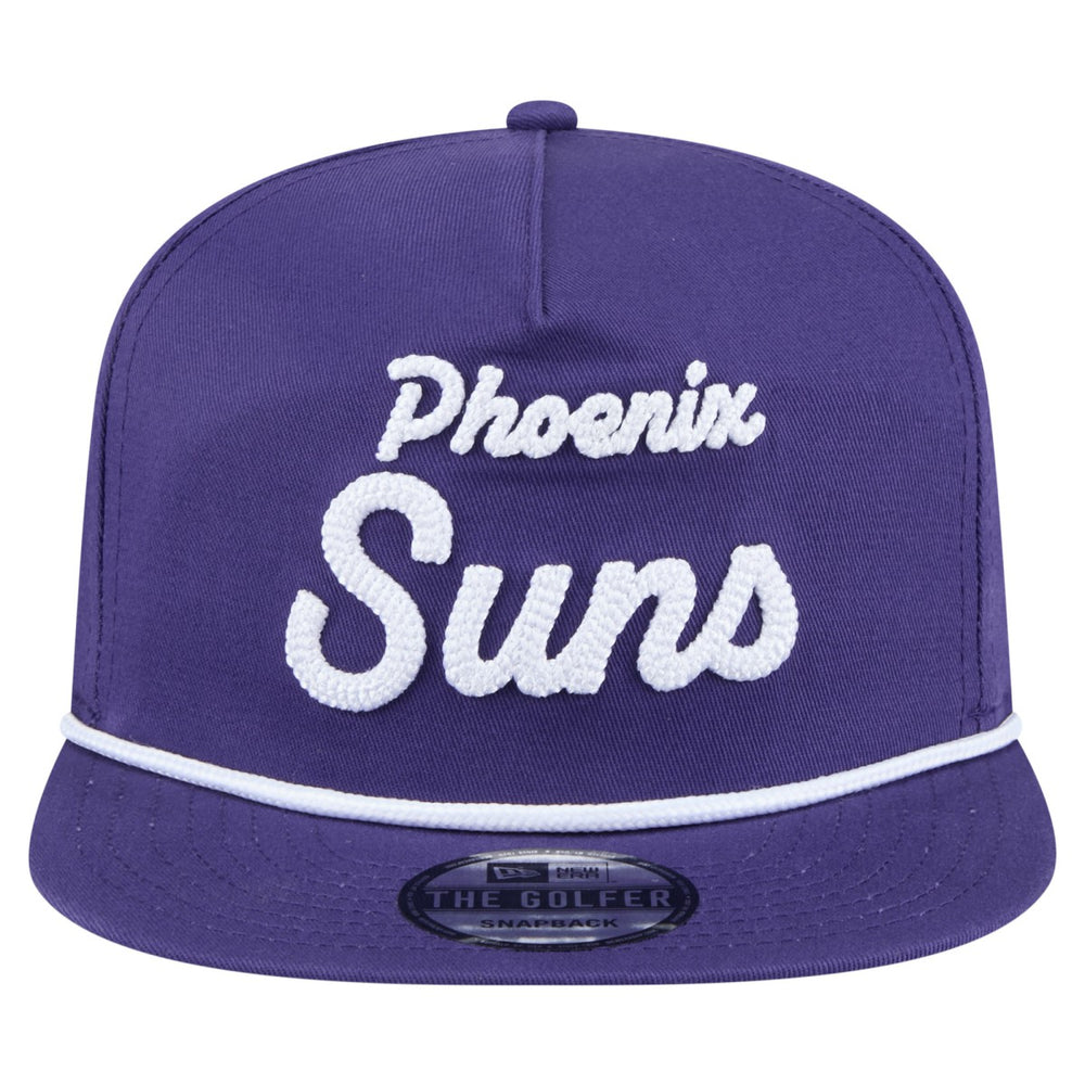 Phoenix Suns Team Text Golfer Snapback Hat - Purple | New Era on sale