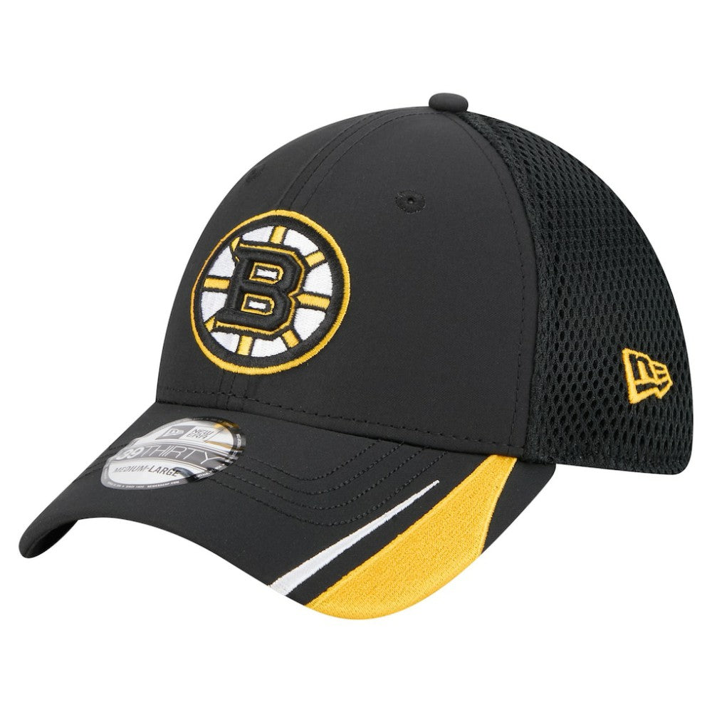 Boston Bruins New Era Linear Featherweight 39THIRTY Flex Hat