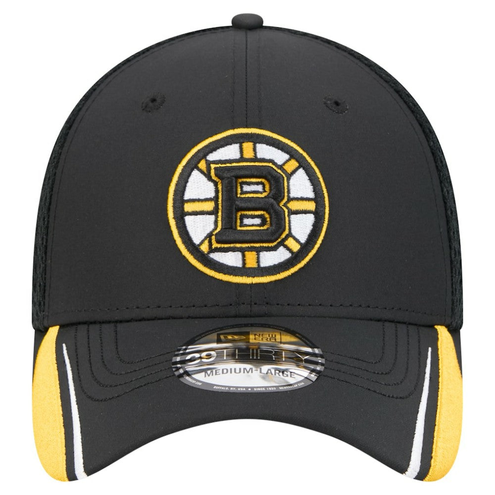 Boston Bruins New Era Linear Featherweight 39THIRTY Flex Hat