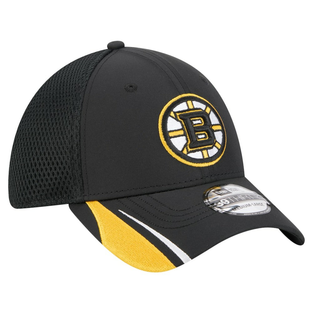 Boston Bruins New Era Linear Featherweight 39THIRTY Flex Hat
