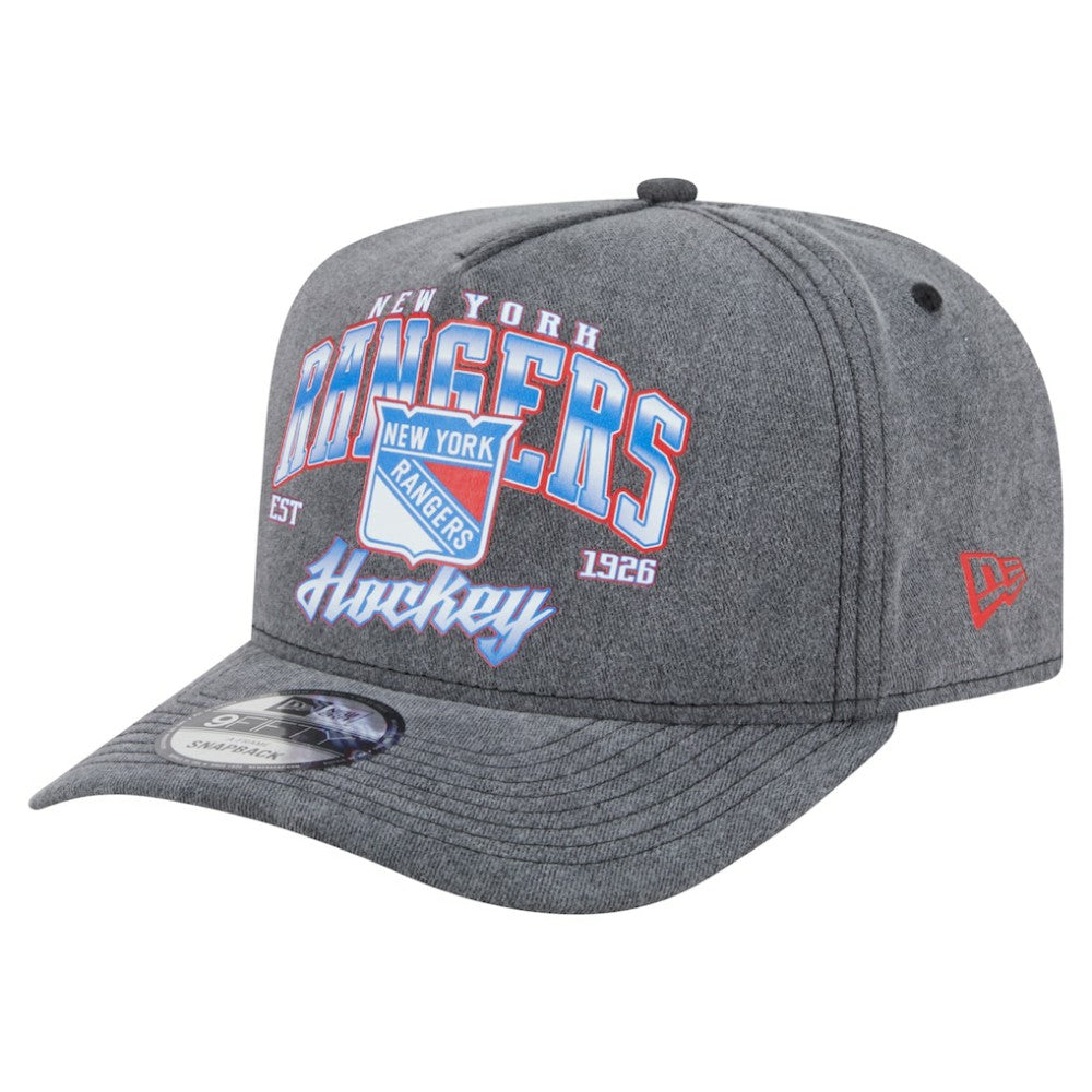 New York Rangers New Era Throwback Washed A-Frame Pre-Curved 9FIFTY Snapback Hat