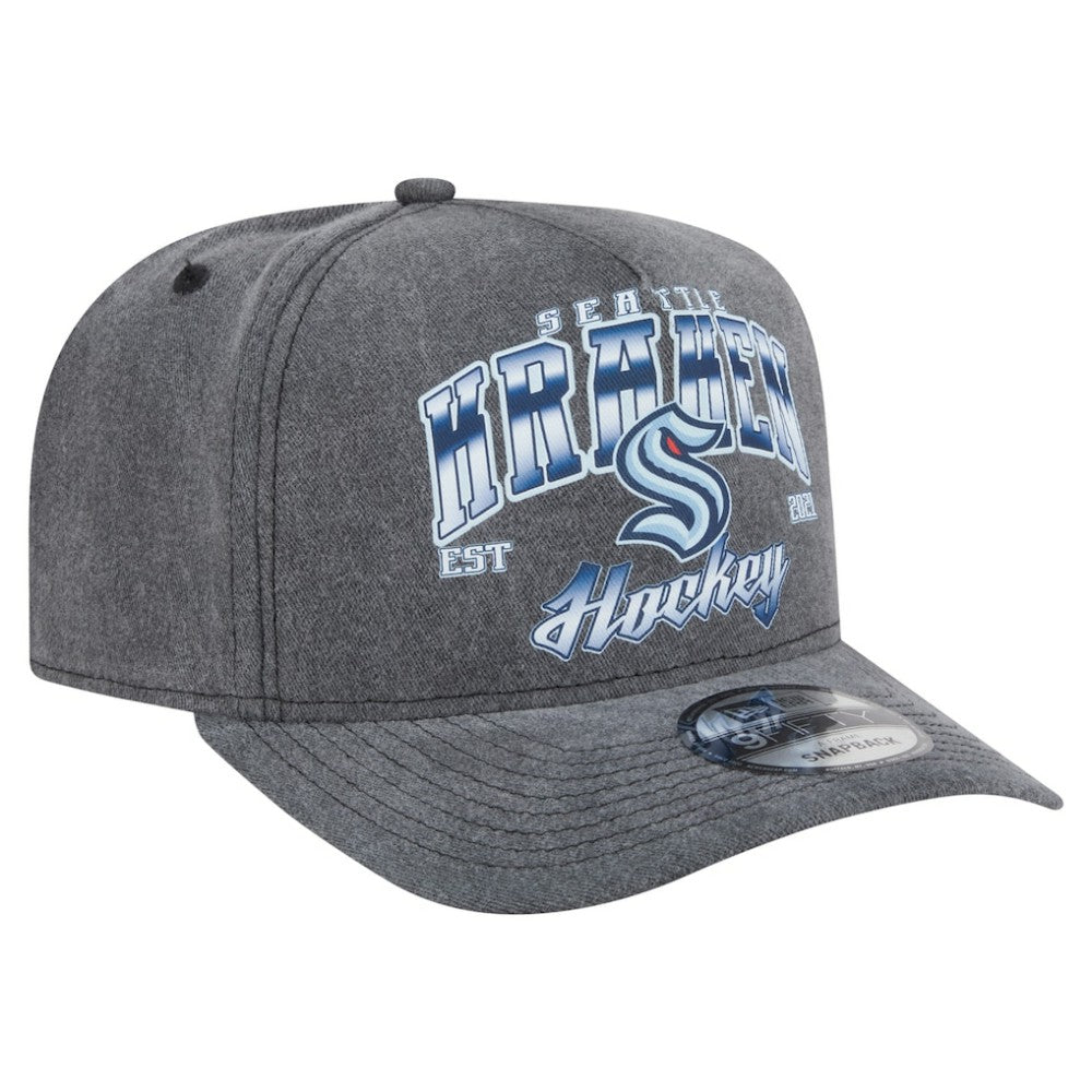 Seattle Kraken New Era Throwback Washed A-Frame Pre-Curved 9FIFTY Snapback Hat