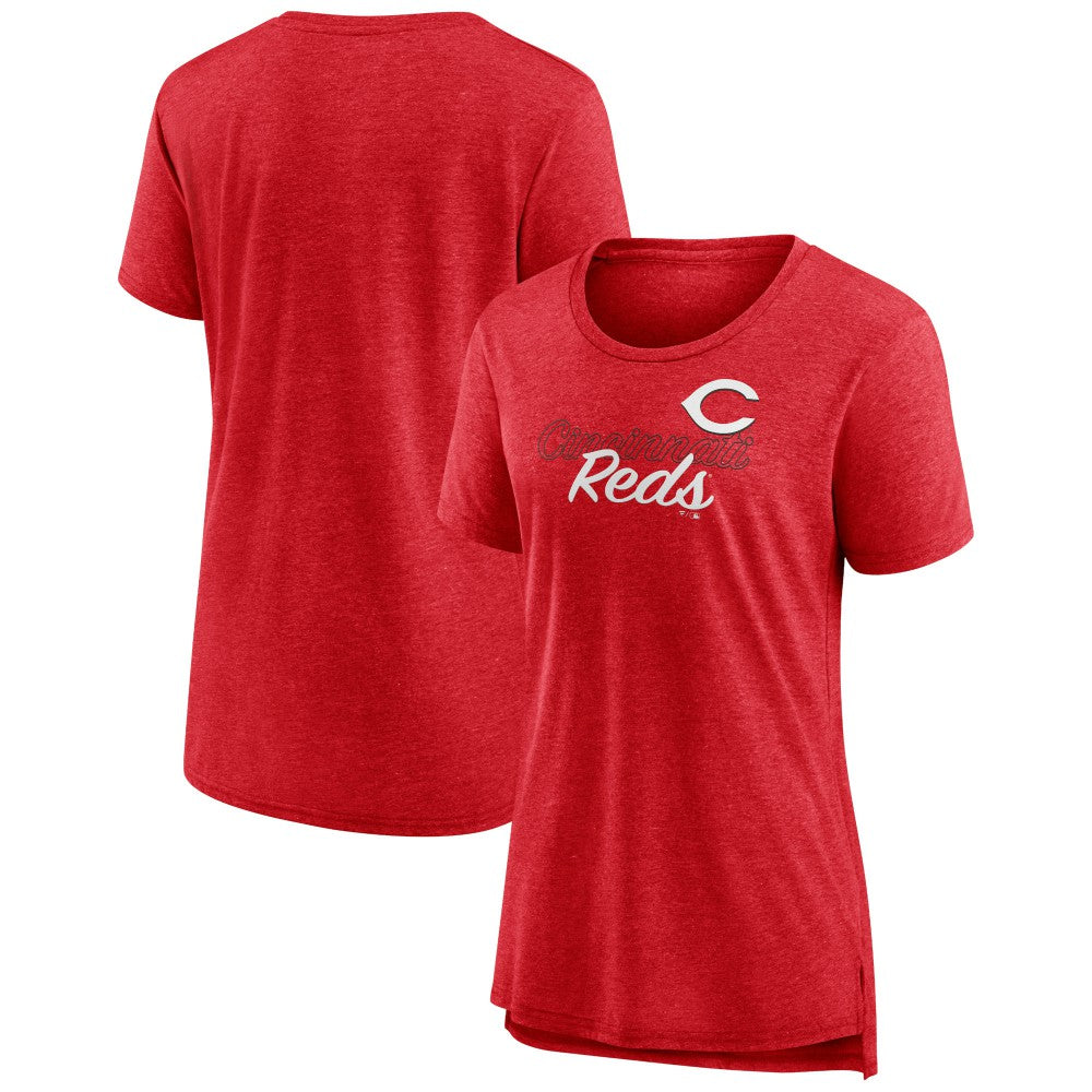 Cincinnati Reds Women's Practice Time Tri-Blend T-Shirt - Red