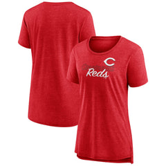 Cincinnati Reds Women's Practice Time Tri-Blend T-Shirt - Red