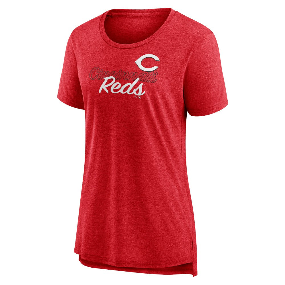Cincinnati Reds Women's Practice Time Tri-Blend T-Shirt - Red