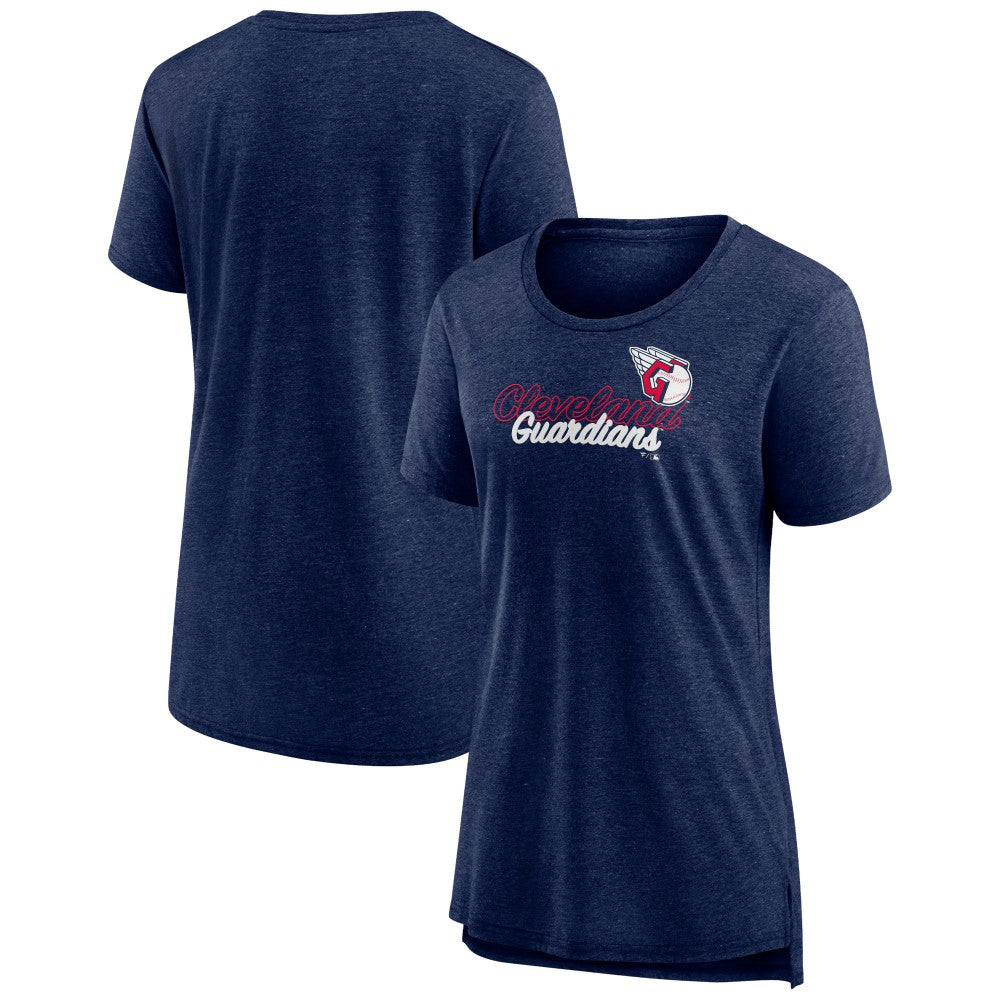 Cleveland Guardians Women's Practice Time Tri-Blend T-Shirt - Navy