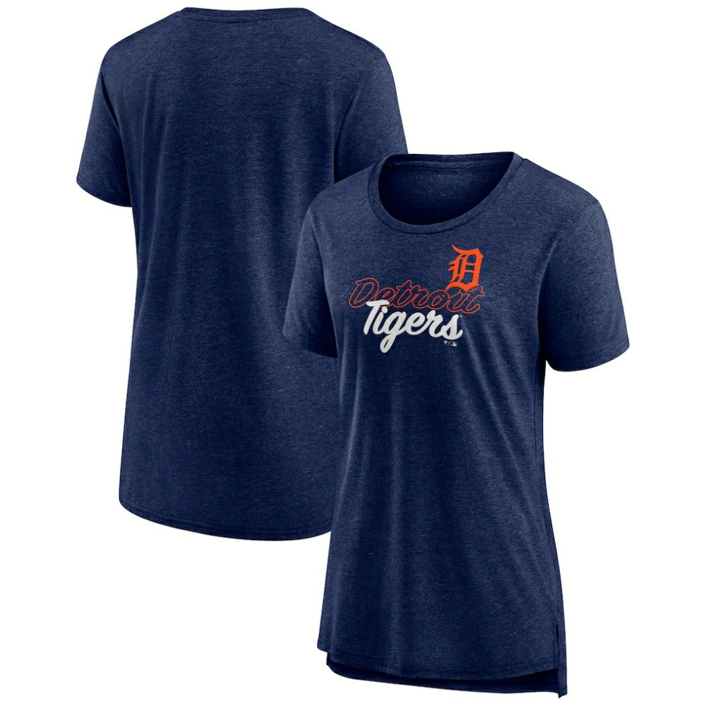 Detroit Tigers Women's Practice Time Tri-Blend T-Shirt - Navy