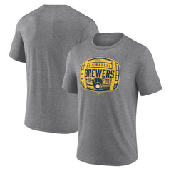 Milwaukee Brewers Barrel Tri-Blend T-Shirt - Heather Gray
