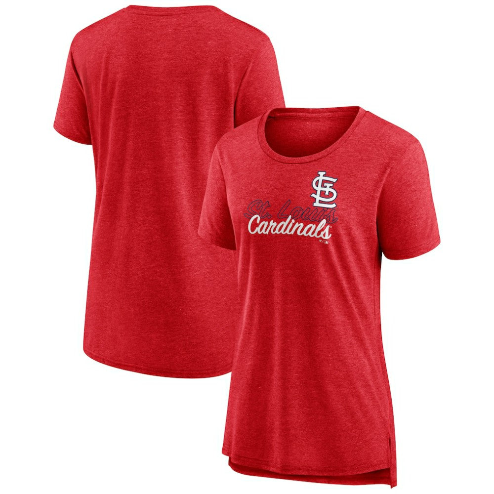 St. Louis Cardinals Women's Practice Time Tri-Blend T-Shirt - Red