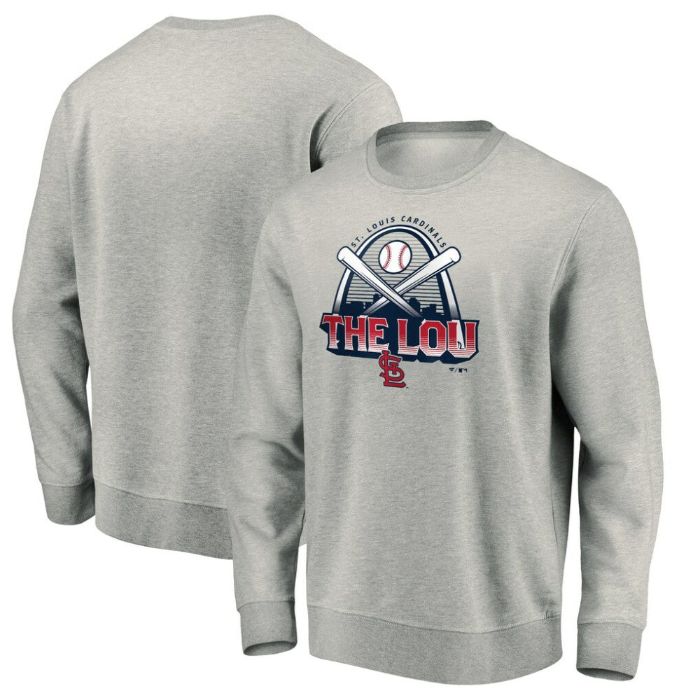 St. Louis Cardinals Heater Pullover Sweatshirt - Gray