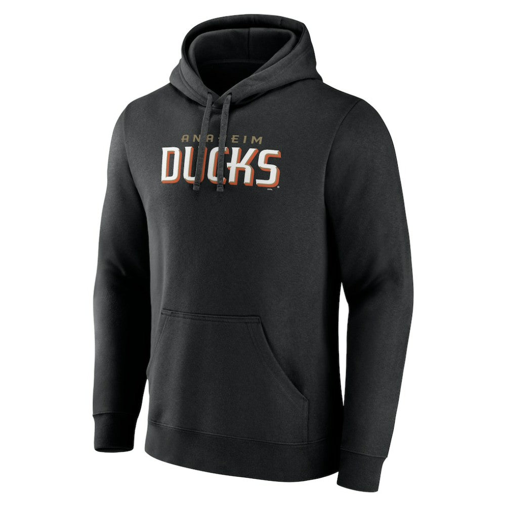 Anaheim Ducks Fanatics Wordmark Logo Fleece Pullover Hoodie