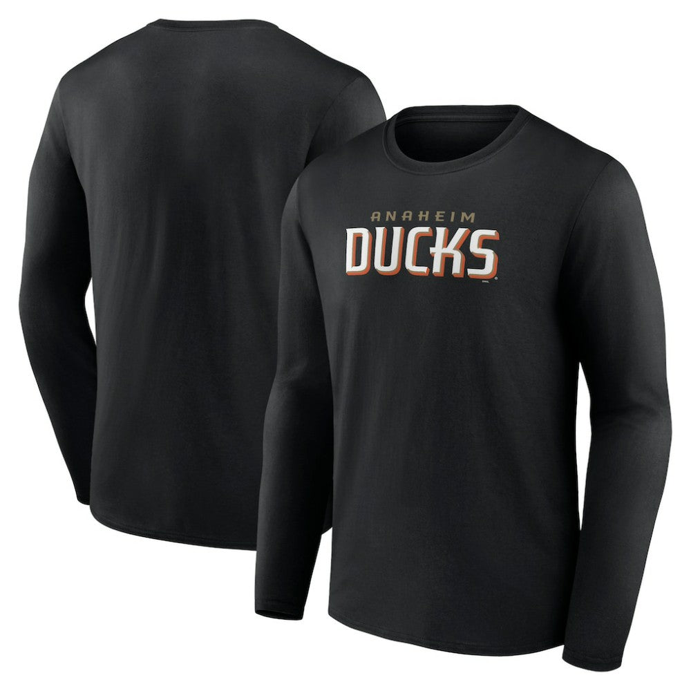 Anaheim Ducks Fanatics Wordmark Logo Long Sleeve T-Shirt