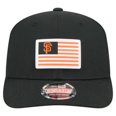 San Francisco Giants Flag 9SEVENTY Stretch-Snap Hat - Black | New Era