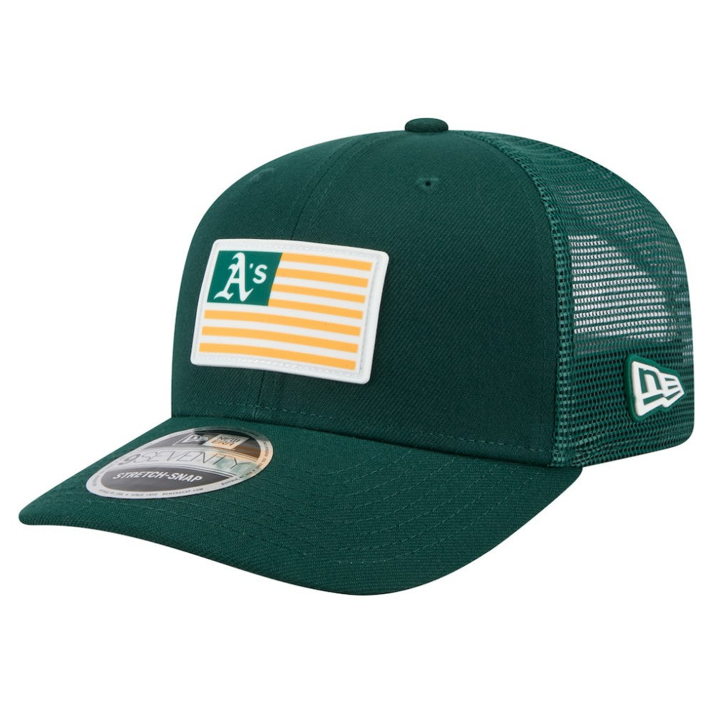 Athletics Flag 9SEVENTY Stretch-Snap Hat - Green | New Era