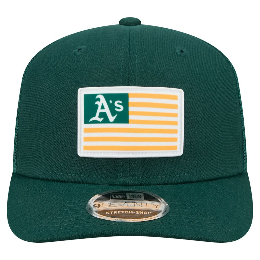 Athletics Flag 9SEVENTY Stretch-Snap Hat - Green | New Era