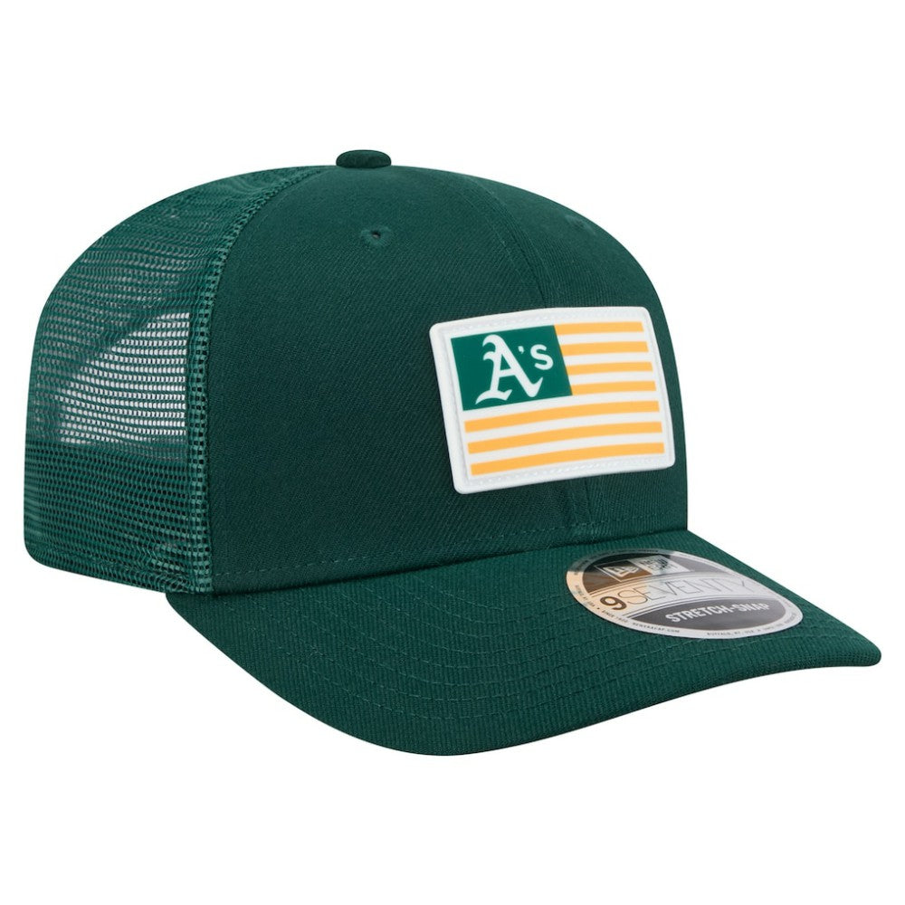 Athletics Flag 9SEVENTY Stretch-Snap Hat - Green | New Era
